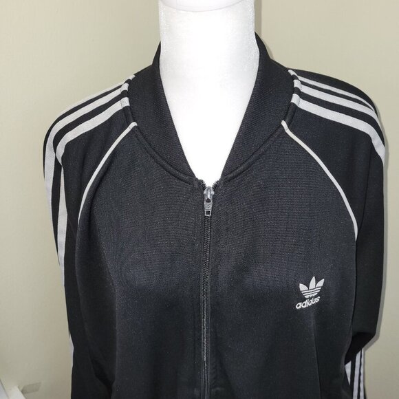 Adidas Adicolor Classics SST Track Jacket Black W/White Stripes Women's Size XL - Picture 9 of 16